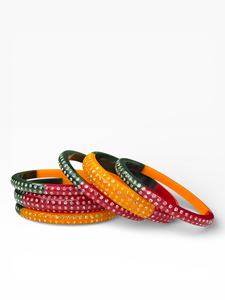 Conjunto de Brazaletes Acrílicos Geométricos de Moda con Borde de Perlas y Baño de Oro para Bodas y Fiestas, Precio al por Mayor - Product Image 3