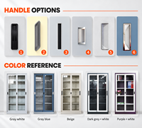 Armoire de classement métallique avec portes vitrées, casier de rangement en acier