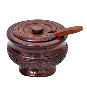 Azucarero de Madera de Nogal Natural, Elegante y en Tendencia, Hecho a Mano, Rústico, para Almacenamiento de Azúcar - Product Image 1