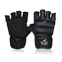 Gants de sport en cuir sur mesure, design demi-doigts, sangle de poignet réglable, écologiques, durables, paume à adhérence douce, dos respirant