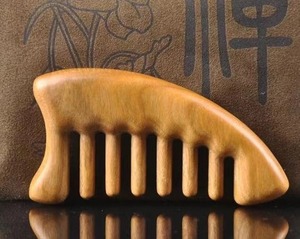 Eco Friendly Polished Wooden Massage Hair <b>Comb</b> Natural Wood <b>Wide</b> Tooth Scalp Massager Detangler for Curly Thick Hair - Product Image 5