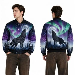 Chaqueta de Satén Cómoda con Estampado de Paisaje del Horizonte al Atardecer en Púrpura y Naranja, Chaqueta Ligera de Poliéster Suave - Product Image 3
