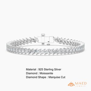 Pulsera de tenis de plata de ley 925 con moissanita, cadena fina, joyería de moda para mujer, estilo elegante moderno de Nueva York - Product Image 6