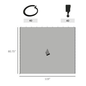 "Universal Gazebo Sidewall Set 9.84FT X 9.84FT 4 Panels 40 Hooks/C Rings Light Gray Elegant Design" - Product Image 3