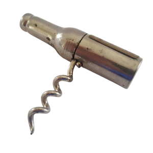 Tire-bouchon vintage en métal en forme de bouteille, ouvre-bouteille de style antique, mini tire-bouchon rond de poche pour bar et cadeaux - Product Image 1