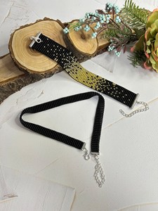 ELEGANT VINTAGE <b>Beaded</b> <b>bracelet</b> Black gold <b>bracelet</b> Loom <b>bracelet</b> <b>Beaded</b> cuff <b>bracelet</b> Ombre <b>bracelet</b> Native <b>beaded</b> <b>bracelet</b> - Product Image 5