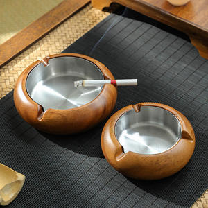 Cenicero de madera Tradebyd, elegante bandeja de madera hecha a mano para fumar, soporte para cenizas de diseño único para Bar, cafetería y uso doméstico - Product Image 1