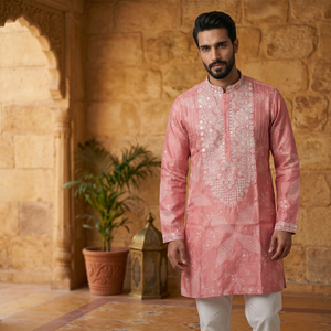 Kurta traditionnel exclusif pour hommes, de style indien et pakistanais, avec pyjama, disponible au meilleur prix - Product Image 4