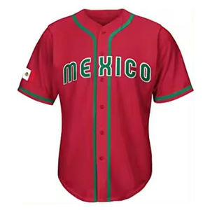 Camiseta de Béisbol de México, Cómoda y Transpirable, Personalizable con Sublimación OEM, Jersey y Camisetas de Béisbol para Hombre - Product Image 4