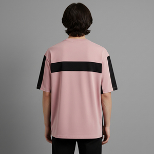 Nouveaux T-shirts pour hommes tendance et surdimensionnés, épaules tombantes, col rond, manches courtes, coupe ample, 100% coton, bicolore, style hip-hop. - Product Image 5