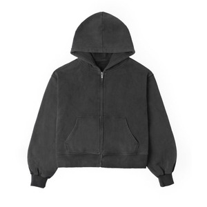 Casual Fashion Oversized Zipper Hooded Solid Color <b>Thick</b> <b>Fleece</b> Breathable Material Eco-Friendly Sportswear - Product Image 4