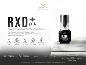 Pegamento Profesional para Extensión de Pestañas Korea RXD Negro, Larga Duración de 7-8 Semanas, Secado Rápido en 0.3s, 3g 5g Personalizable - Product Image 3