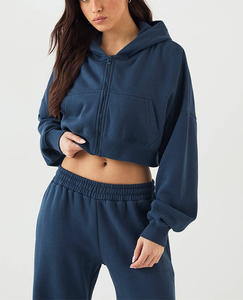 Conjunto Deportivo de 2 Piezas para Mujer, Estilo Modesto, Color Sólido, Forro Polar Cálido, Antibacterial, Manga Larga, para Entrenamiento Físico - Product Image 5