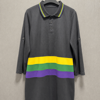 Robe midi polo décontractée élégante pour femmes, collection Mardi Gras, matière en piqué respirante et écologique, couleur unie naturelle