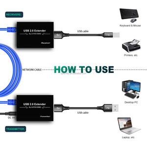 Usb2.0 extender מעל rj45 תומך בכל מערכות ההפעלה cat5e/<span class=keywords><strong>6</strong></span> עד 229ft אודיו & אביזר וידאו - Product Image 2