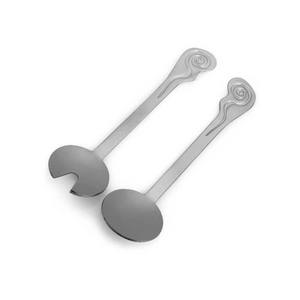 Juego de servidores de ensalada de metal de diseño contemporáneo con mango ergonómico para la mesa de comedor del hogar. - Product Image 3