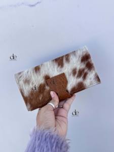 Portefeuille en cuir de fourrure de vachette embrayage cheveux sur peau fourrure multi-usages sac à main en cuir de veau pochette pochette Western femmes utilise pochette - Product Image 4