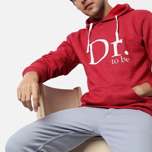 เสื้อฮู้ดดี้ลายกราฟิกสำหรับผู้ชาย สีแดงเฮเธอร์ ผ้าฝ้ายฟลีซ เสื้อพูลโอเวอร์ Dr To Be ผู้ผลิตเสื้อผ้า - Product Image 6
