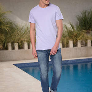 Camiseta de Algodón 100% Tejida para Hombre, con Logo Personalizado, Dobladillo Curvo, Estilo Musculoso, Venta al por Mayor 2026 OEM - Product Image 3