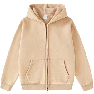 Sweat à capuche unisexe personnalisé en coton, zippé, effet vieilli, épais, coupe oversize, vierge, délavé à l'acide - Product Image 6