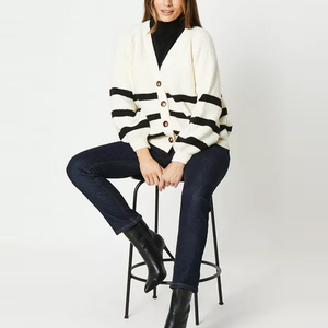 Reasonable Price High Quality Knitted Comfortable Casual Front Logo Women Cotton Winter <b>Cardigan</b> <b>Sweater</b> - Product Image 2