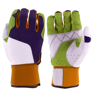 Gants de frappeurs vert, violet, blanc, orange, en microfibre tricotée, respirants, avec fermeture auto-agrippante, unisexes, pour entraînement adulte - Product Image 1