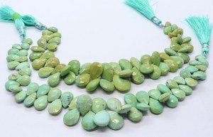 Cuentas facetadas de turquesa natural de Arizona en forma de pera, tamaño de hebra de 8 pulgadas, 7x9 a 11x15 mm, turquesa de Arizona facetada de alta calidad - Product Image 4