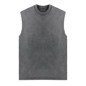 Débardeur sans manches gris pour homme, qualité supérieure, col rond, tricoté, style décontracté uni, avec logo et design personnalisés - Product Image 4
