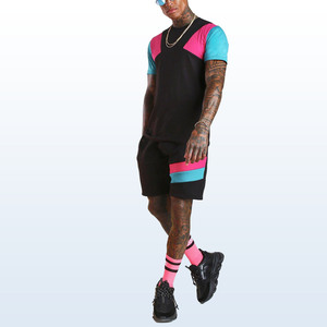 เสื้อยืดคู่โอเวอร์ไซส์ผ้าฝ้ายฝรั่งเศสหนา 300gsm แขนสั้น พร้อมกางเกงขาสั้น ชุดเซ็ตสำหรับผู้หญิงและผู้ชาย - Product Image 1