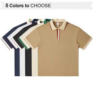 เสื้อโปโลแขนสั้นผู้ชาย สีกรมท่า ผ้าปิเก้ถัก สไตล์พรีปปี้ ระบายอากาศได้ดี ทรงปกติ - Product Image 2