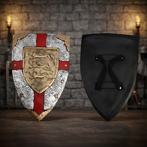 CUSTOM Medieval Knight Shield Foam Red/Black Crest Role Play Costume Decor Unisex Ages 14+ - Product Image 2
