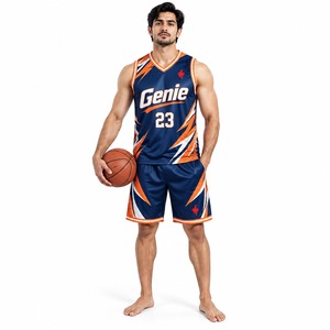 Conjunto de Uniforme de Baloncesto, Jersey Deportivo con Pantalones Cortos a Juego, Transpirable, Ligero, Ropa Deportiva para Equipo, Entrenamiento, Juego, Competencia, Práctica - Product Image 1