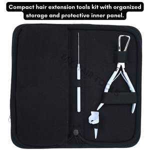 Kit d'outils tout-en-un pour extensions de cheveux avec pince à micro-perles, outil de tirage de cheveux et aiguilles courbées, pinces de sectionnement - Product Image 5