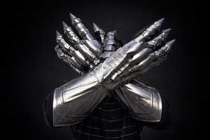 Guantes de Acero de Caballero Medieval, Guantes de Armadura Plateados, Protección Completa Articulada para las Manos, Estilo Antiguo, Artesanía en Metal - Product Image 3