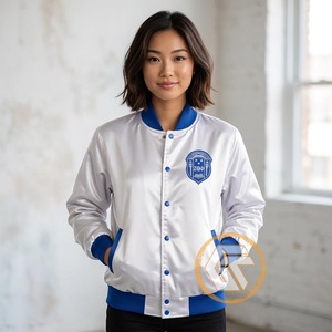 Chaqueta Universitaria Zeta Phi Beta Personalizada de Alta Calidad GREEK TREASURES, Transpirable, de Satén, con Letras Bordadas del Escudo de la Hermandad - Product Image 3