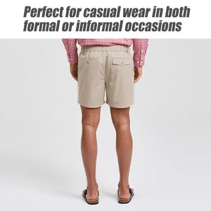 Men's Solid Color Polyester/Cotton Canvas <b>Cargo</b> Bermuda Shorts Elastic Waist Drawstring Closure Casual Mid Rise Breathable - Product Image 2