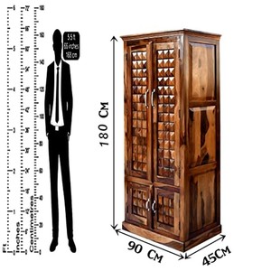 Sheesham Wood Geometric <b>Cabinet</b> Handcrafted Wholesale India Moradabad - Product Image 3