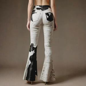 Authentic High End Cow Hair Leather <b>Jacket</b> Black And White Cowhide Fur Coat Long Sleeve Zip Up Streetwear Fashion - Product Image 6