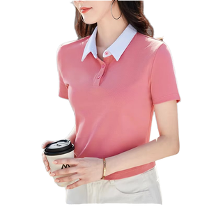 เสื้อเชิ้ตผ้าฝ้ายถักคุณภาพสูง ระบายอากาศได้ดี เป็นมิตรกับสิ่งแวดล้อม สีพื้น คอวินเทจ แขนสั้น ทรงเข้ารูป แฟชั่นลำลอง - Product Image 6