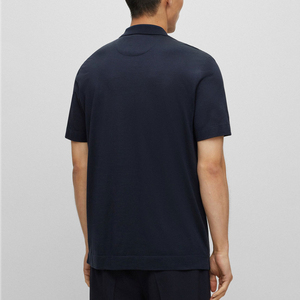Camisa Clásica de Punto Sólido para Hombre, Manga Corta, Cuello Casual, Anti-Pilling, de Lino, para Uso Diario, Personalizable con Marca - Product Image 4