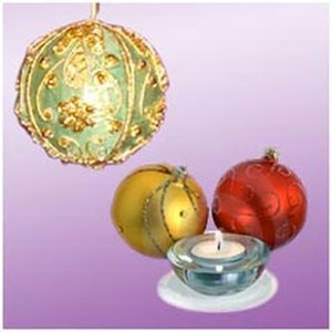 Broderie Zari au design unique et antique avec des boules de travail perlées en forme d'ornement suspendu de Noël pour la décoration de la maison et de l'arbre - Product Image 2