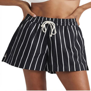 Shorts de Algodón a Rayas para Mujer, Cintura Elástica con Cordón Ajustable, Corte Holgado Informal, Transpirables, Tejidos - Product Image 5