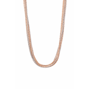 Collier en argent sterling 925 plaqué or rose, chaîne serpent multi-brins, finition polie minimaliste, longue chaîne pour femme, usage quotidien - Product Image 1