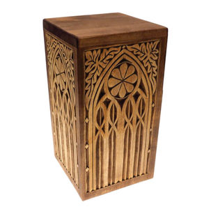 Handmade Wooden Cremation Urn <b>Box</b> with Brass Cross Inlay Small Funeral <b>Memorial</b> <b>Keepsake</b> Urn for Human Ashes & Pet Ashes Urns - Product Image 5