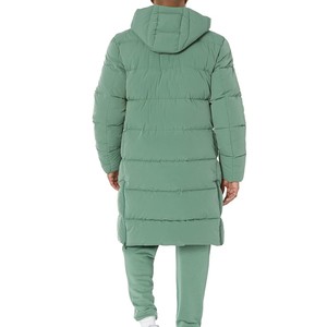 New Article Men's Long Hooded Puffer Jacket Solid Color Windproof Zipper Closure Casual Winter Polyester Shell Thick Warm <b>Coat</b> - Product Image 2