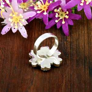 Bague fine en argent sterling 925 avec pierre précieuse turquoise cheval blanc, motif floral, style western, bijoux raffinés pour femme - Product Image 6