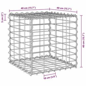Bac à plantes surélevé en gabion durable 15,7x15,7x15,7 po en fil d'acier argenté – Sacs de culture polyvalents - Product Image 6