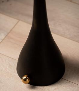 Modern <b>Black</b> Metal <b>Side</b> <b>Table</b> with Gold Top <b>Round</b> Design Indoor Home Decor Living Room Stand - Product Image 2