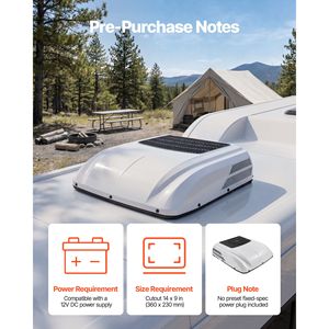 Climatiseur de toit 12V pour camping-car 10000 BTU avec évaporateur en cuivre, silencieux, pour cabine, débit d'air 350 m³/h, idéal pour le stationnement automobile - Product Image 6
