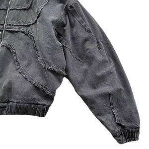 Vente en gros – Nouvelle collection hiver : Sweat à capuche zippé pour homme en molleton bouclette 100 % coton, avec logo brodé, strass et effet délavé vintage, style streetwear. - Product Image 6